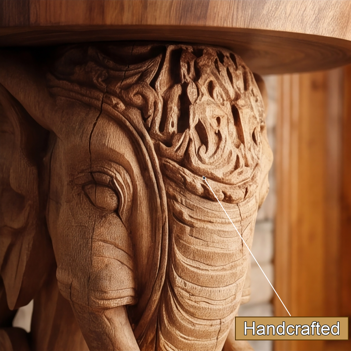 Thalviro Sculpted Solid Wood Pedestal Stand
